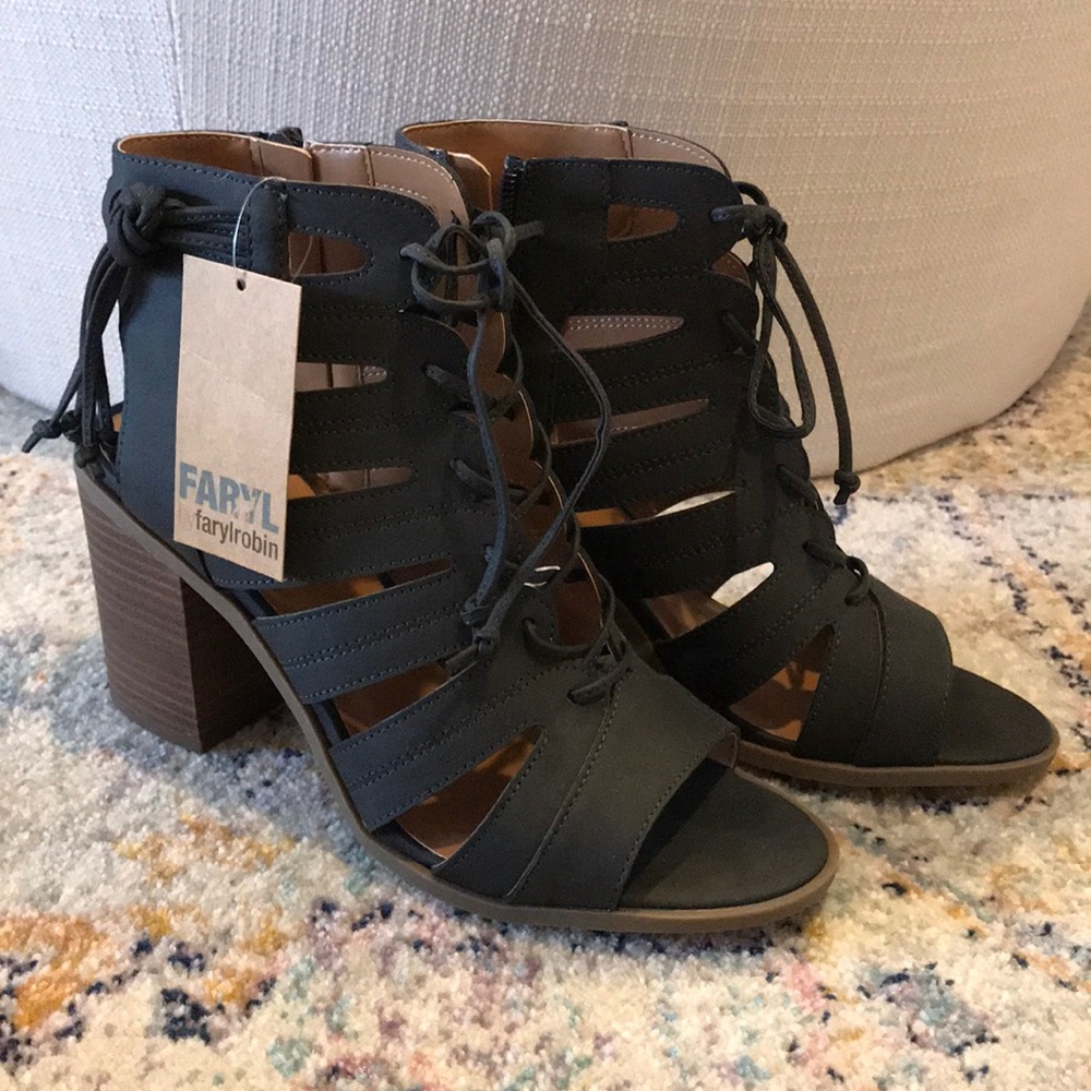 Black heeled sandals